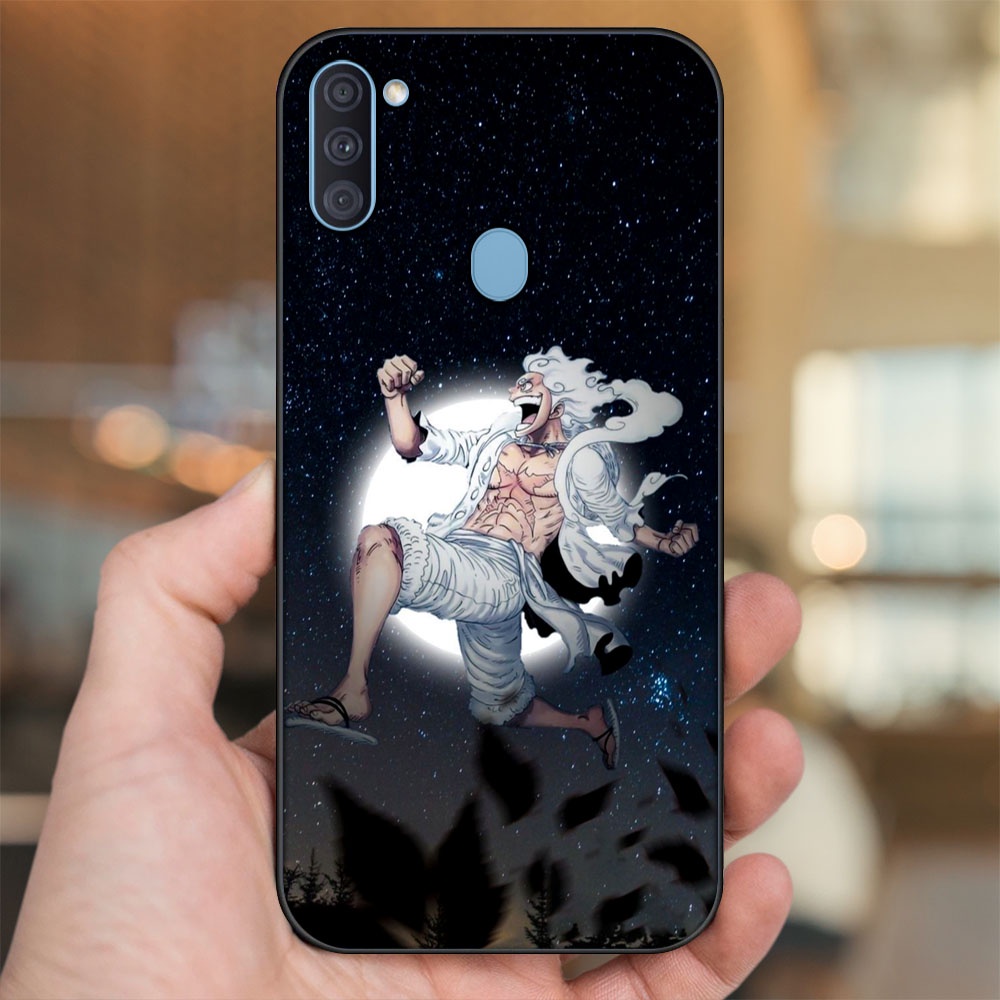 Ốp lưng Samsung A11, M11 viền đen in hình Luffy Gear 5 Nika One Piece Đảo Hải Tặc