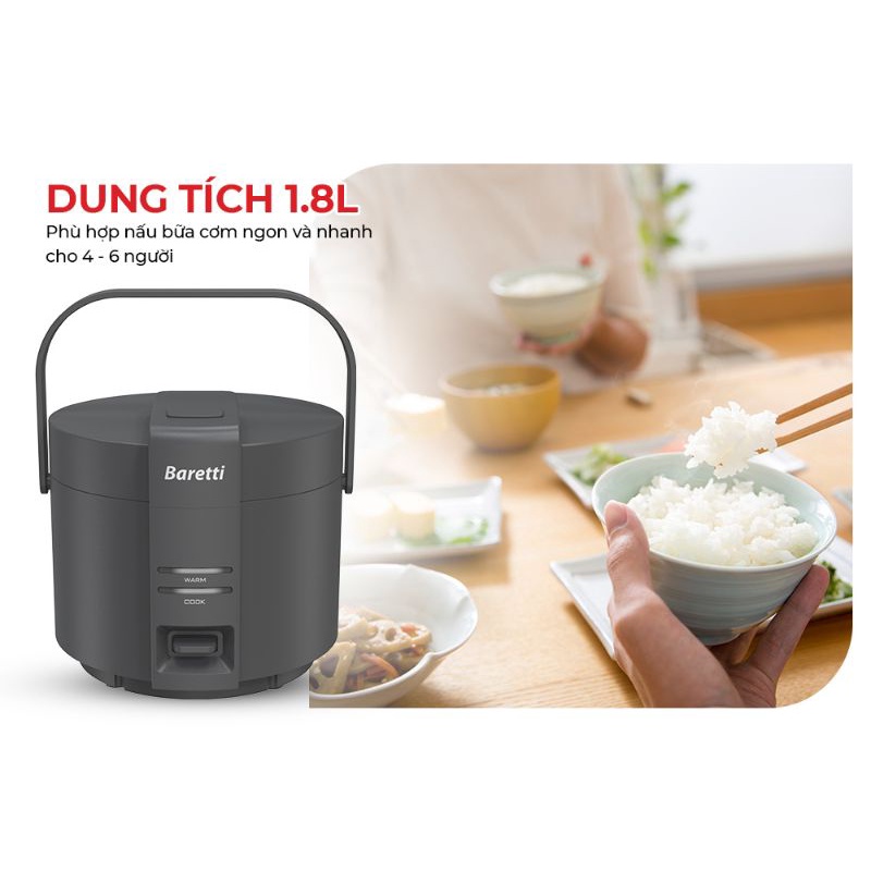 Nồi Cơm Điện Baretti BRD852 1.8 LÍT