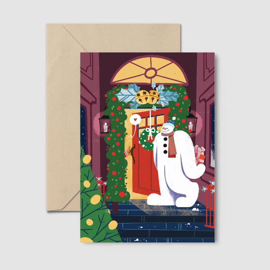Thiệp giáng sinh - Christmas card - Người tuyết