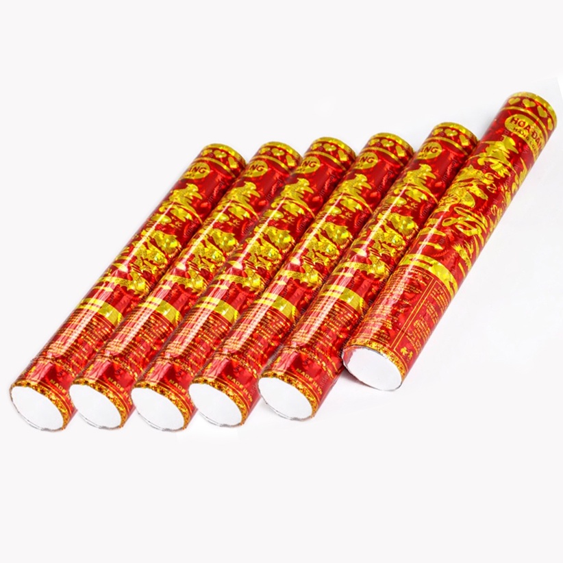 Pháo giấy hoa đăng kim tuyến dài 80cm [Lốc 6 cây]