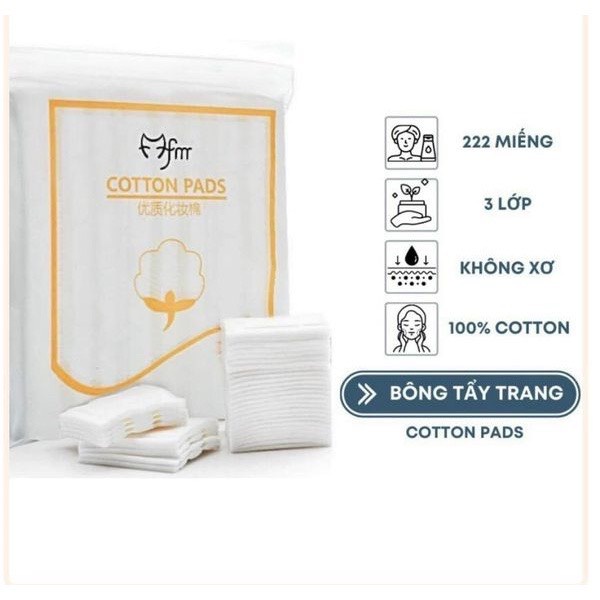 Bông Tẩy Trang Bông Tẩy Trang Ba Lớp Cotton Mềm Mại