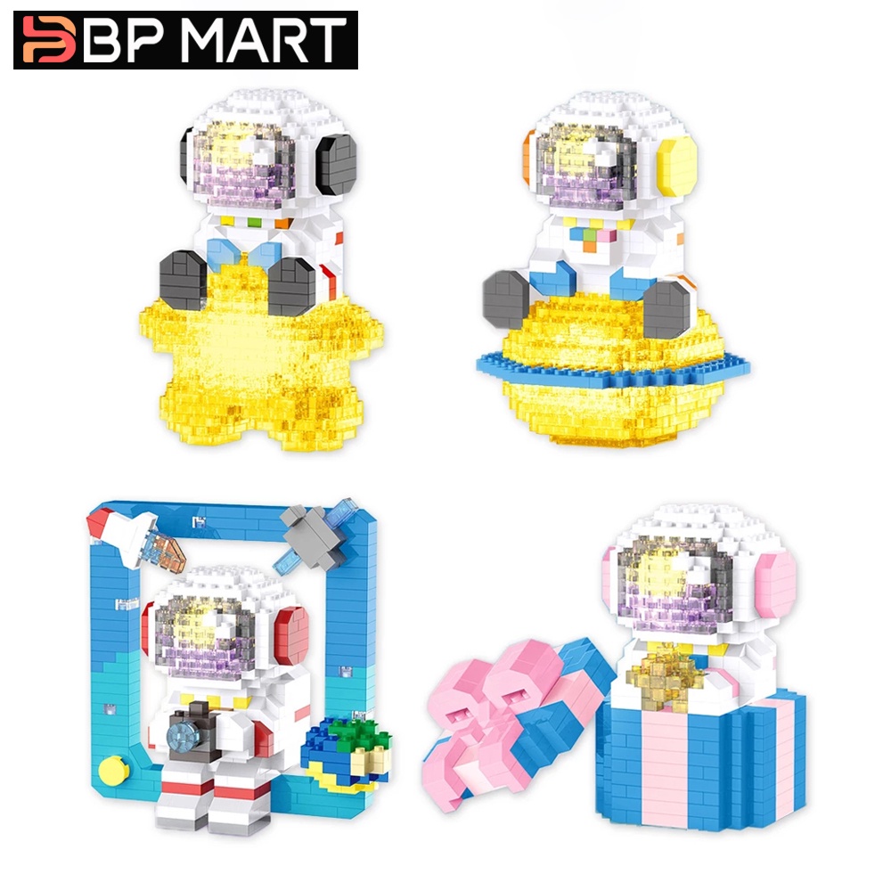 Set đồ chơi lắp ráp mô hình DIY BP MART kiểu dáng phi hành gia nhỏ có đèn LED sáng tạo vui nhộn dành cho trẻ em