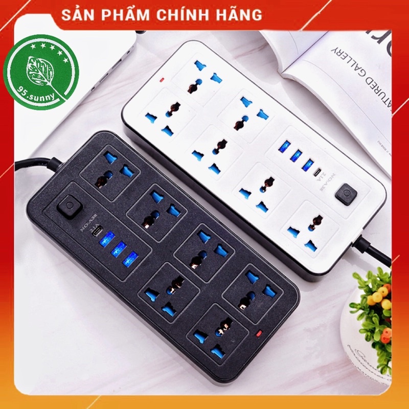 Ổ điện đa năng thông minh, Ổ cắm điện chống giật GK Cổng Type C và USB 5V sạc nhanh dây dài 2m 3m 5m 10m