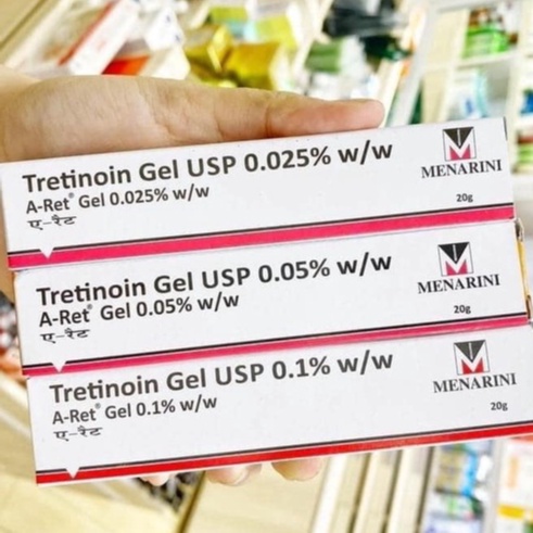 Tretinoin Aret gel 0.1% 0.05% 0.025% ngăn lão hóa, mụn  - A ret tretinol
