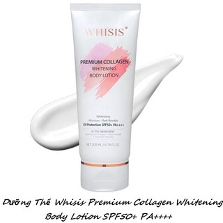 Kem dưỡng thể trắng da whisis chống nắng - premium collagen whitening body lotion 200ml