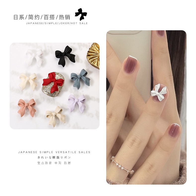 Nơ Trang Sức Nhỏ Xinh Đính Trang Trí Móng Tay Cho Nữ