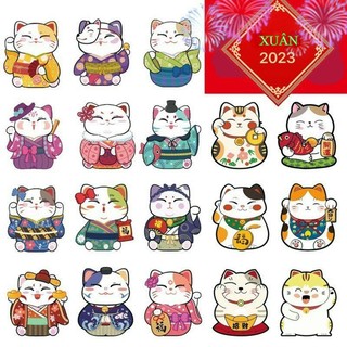Combo 10 bao lì xì chibi phản quang - bao lì xì hình mèo