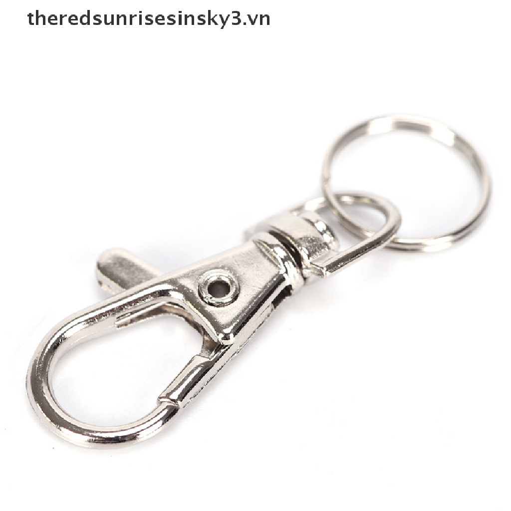Set 10 Móc Khóa Có Kẹp Màu Bạc Tiện Dụng