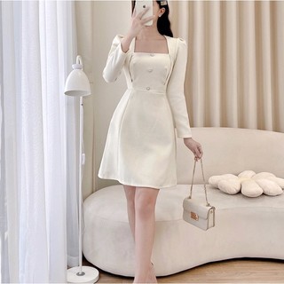 Váy dạ dài tay tiểu thư