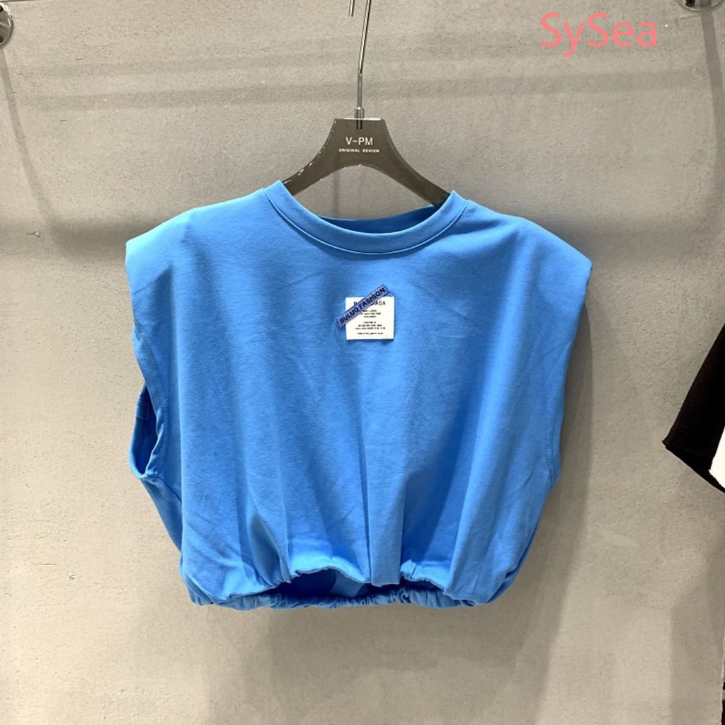 Áo Thun Cotton Không Tay Dáng Rộng Màu Trơn Thời Trang Hàn Quốc Dành Cho Nữ Plus Size