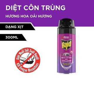 Bình xịt muỗi Raid hương lavender, cam-chanh 300ml