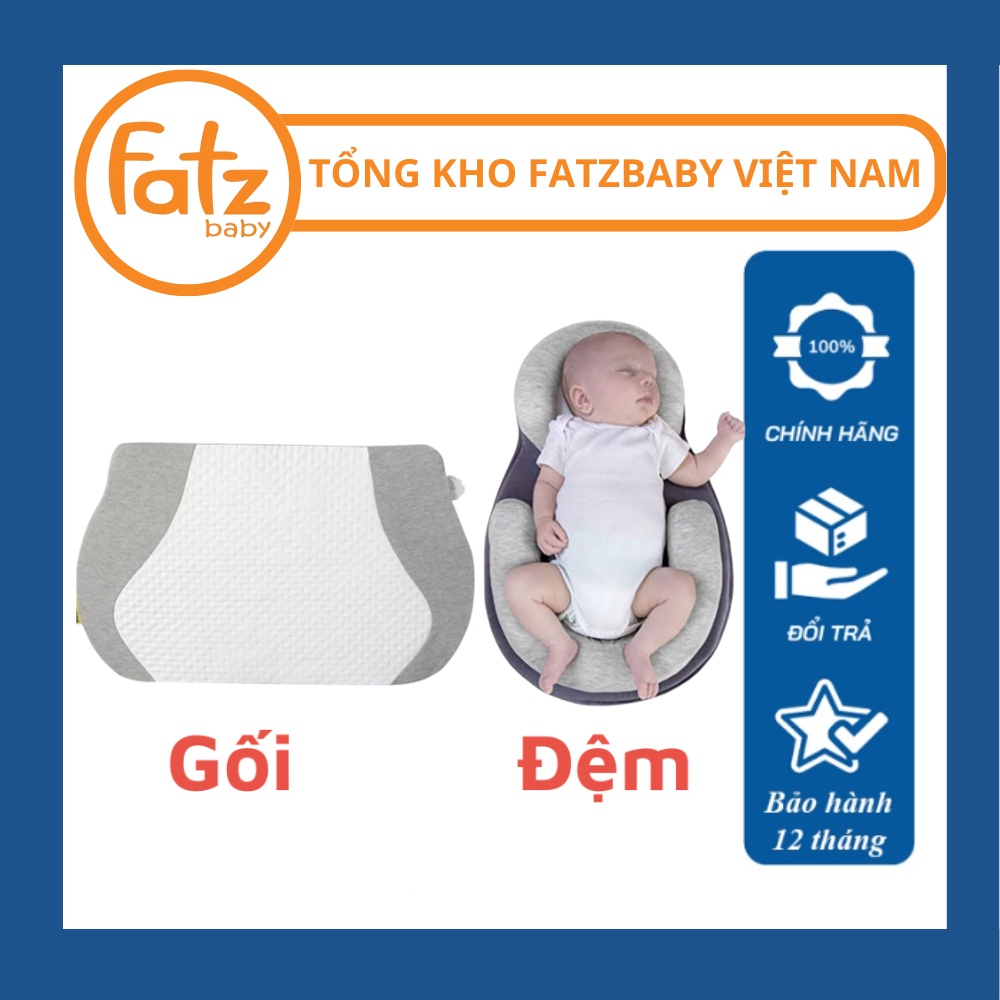 Bộ Gối + Nệm Ngủ Đúng Tư Thế Giup Bé Ngủ Ngoan 💞 CHỐNG MÉO ĐẦU 💞