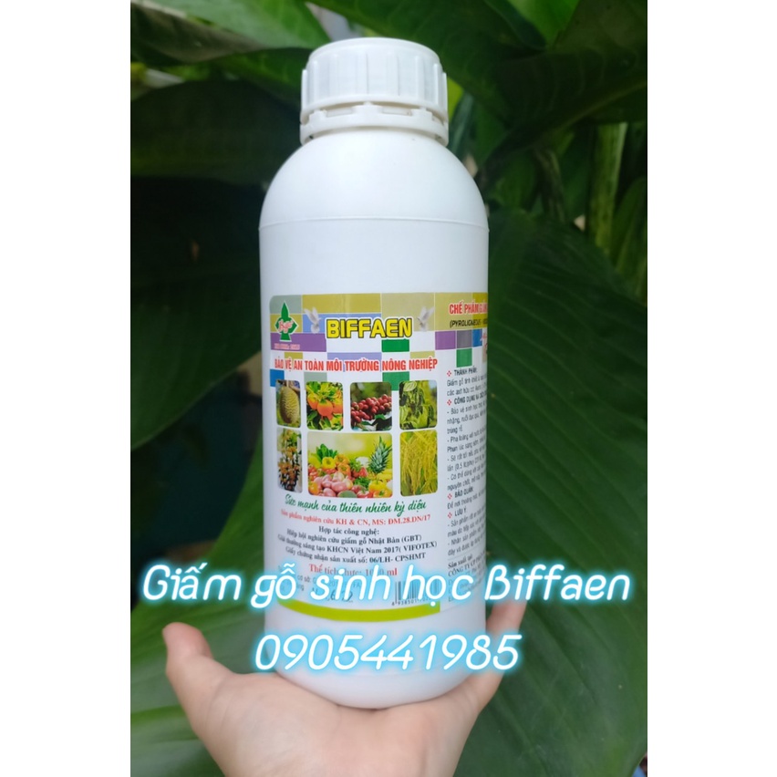 GIẤM GỖ SINH HỌC BIFFAEN (MẪU CHAI MỚI 2022) XUA ĐUỔI CÔN TRÙNG, SÂU BỌ, PHÒNG NẤM LÁ... (CHAI 1 LÍT)