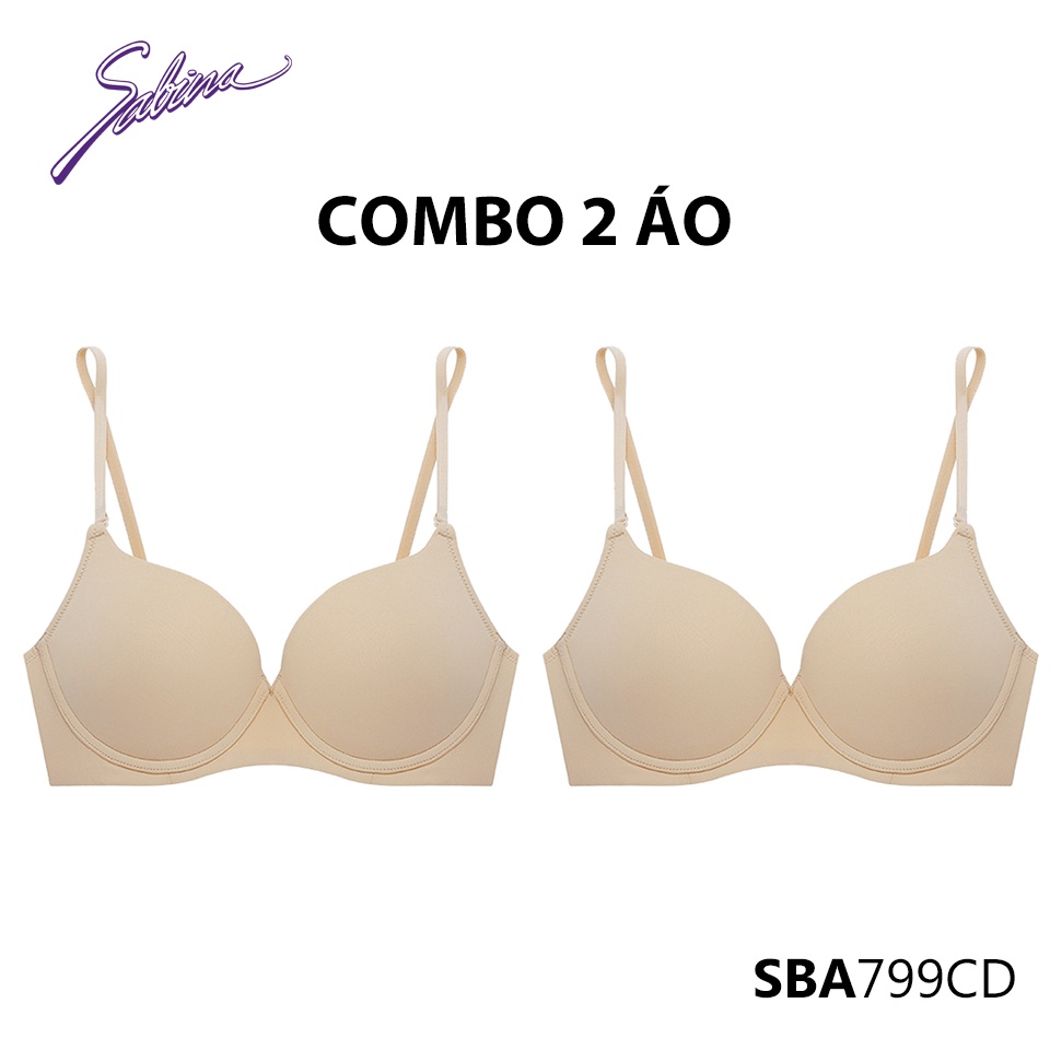 Combo 2 Áo Lót Mút Dày Siêu Nâng Ngực Màu Trơn Basic Doomm Doomm By Sabina SBA7998