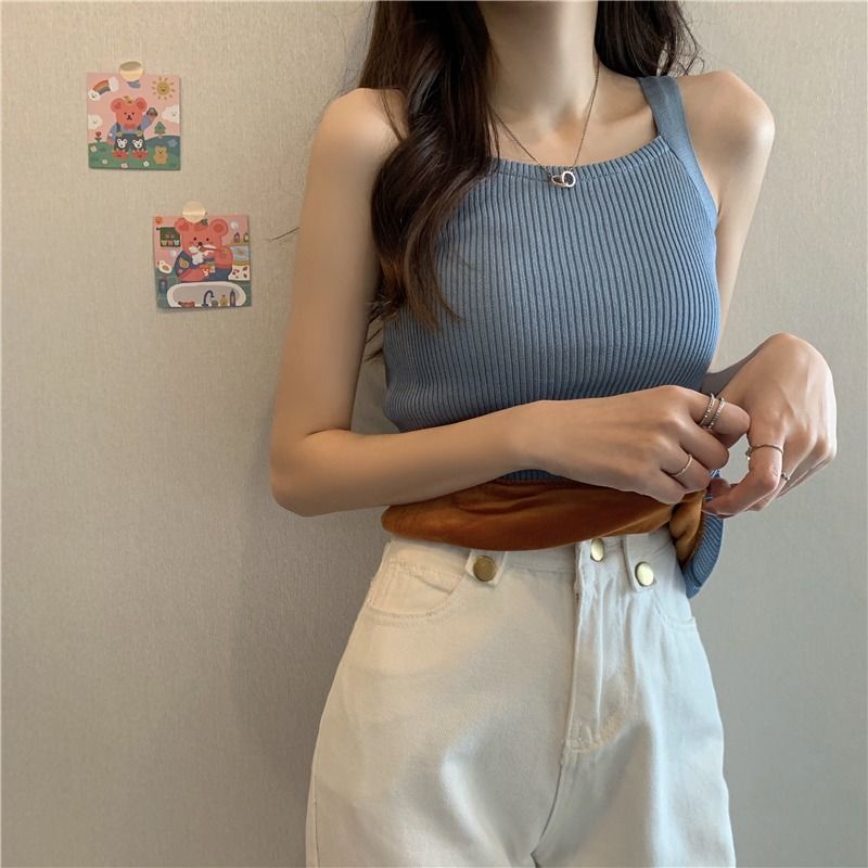 Áo Nhung Dệt Kim Không Tay Dáng Ôm Thời Trang Mùa Thu Dành Cho Nữ