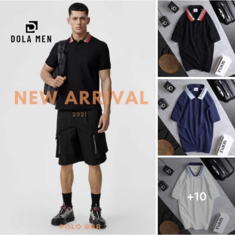 Áo Thun Nam Polo BURBERRY CHỮ VIỀN CỔ Hàng Xịn Chuẩn Hãng Dolamen Cao Cấp