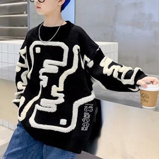 Áo sweater dệt kim dáng rộng thoải mái thời trang cho bé trai 3-15 tuổi 110 - ảnh sản phẩm 8