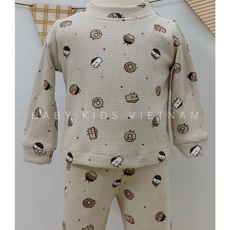 Bộ đồ thu đông dài tay chất tổ ong cao cấp HABY KIDS