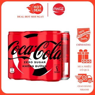 Lốc 6 Lon Nước Ngọt Coca Cola Zero 320ml/Lon