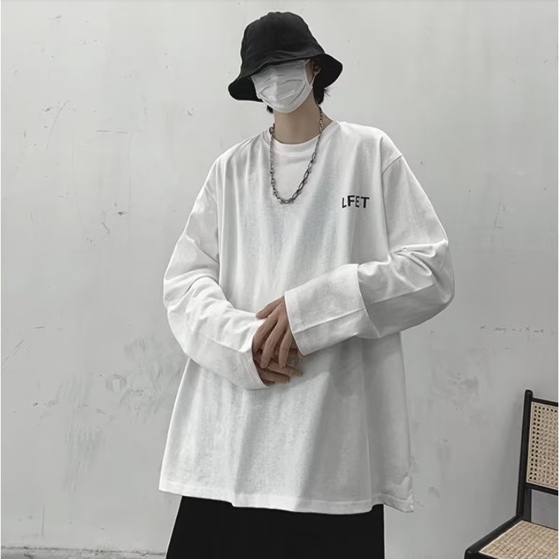 Áo Thun Tay Dài Dáng Rộng In Họa Tiết Hoạt Hình Phong Cách Hàn Quốc Thời Trang Cho Nam Và Nữ