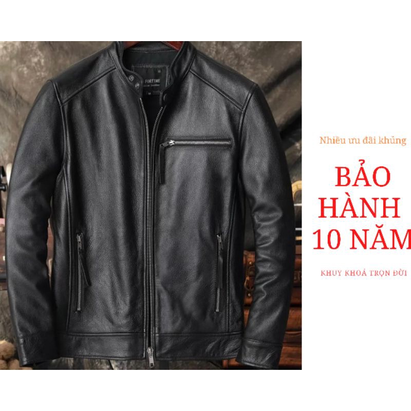 ÁO DA BÒ NAM CAO CẤP - Bảo Hành 10 Năm