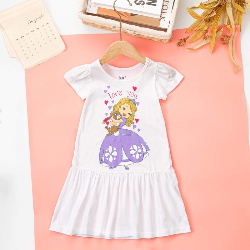 Đầm/váy cotton bé gái xuất dư mềm mát
