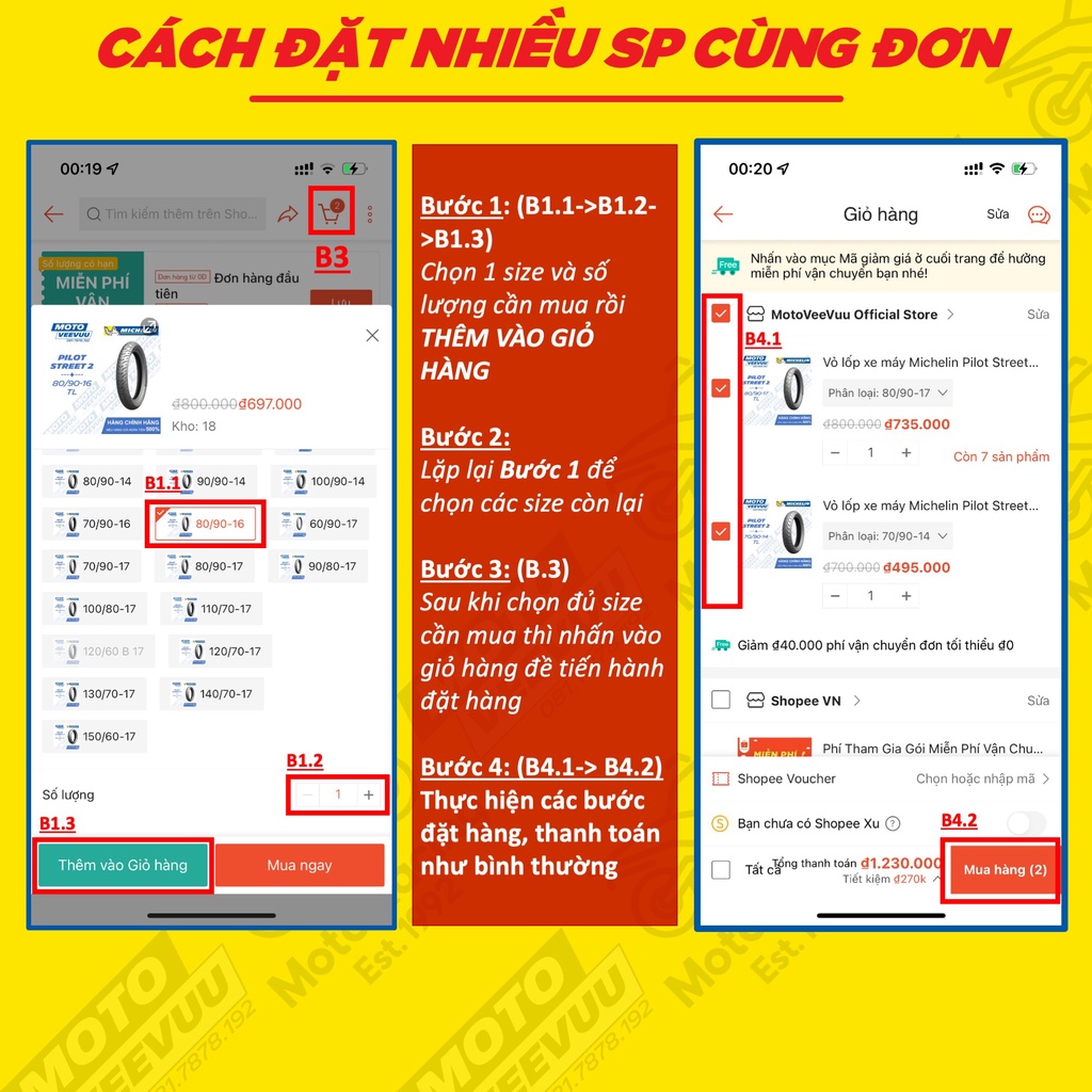 Vỏ lốp xe máy IRC INOUE 90/90-12 TL MB48 Trước LEAD Lốp không ruột