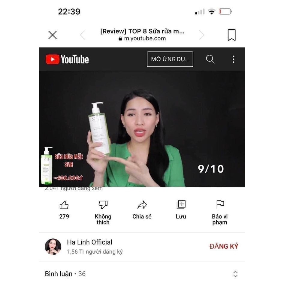 Gel Rửa Mặt SVR SEBIACLEAR GEL MOUSSANT Không Chứa Xà Phòng Cho Da Dầu 400ml