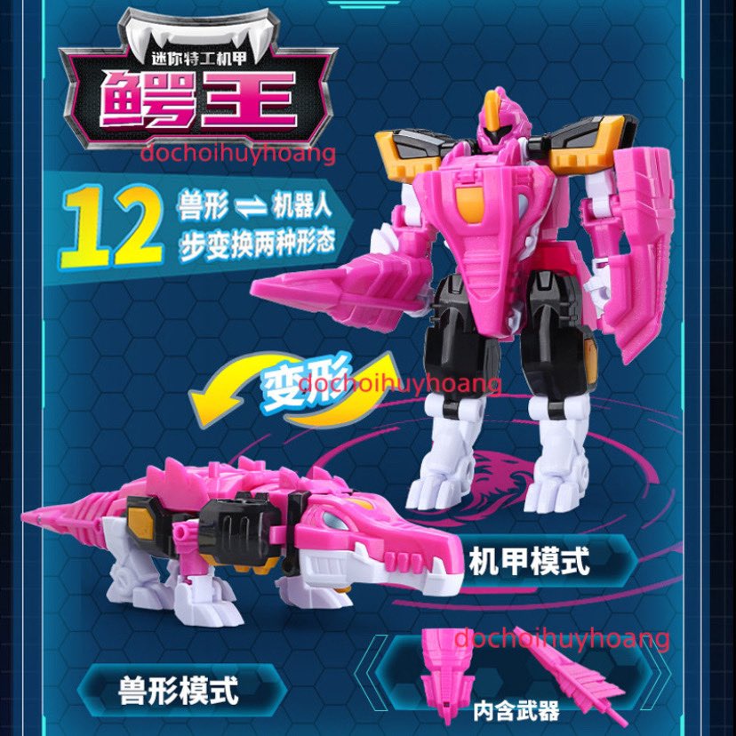 Lực lượng nhí x siêu nhân nhí miniforce animaltron Robot chiến binh thú Cá Sấu Croker Lucy