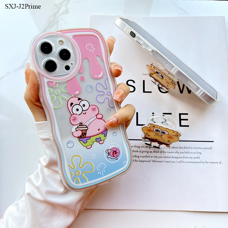 Samsung Galaxy J2 J4 J6 J7 Plus Prime Pro J4+ J6+ 2017 2018 Cho Ốp lưng điện thoại In Hình Cartoon SpongeBob SquarePants Wave Bracket