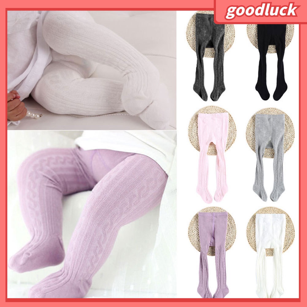 Quần Tất Cotton Mềm Màu Trơn Giữ Ấm Mùa Xuân Cho Bé Gái