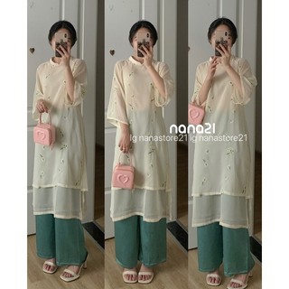 Set áo dài hoa nhí Nana21 Nanastore21