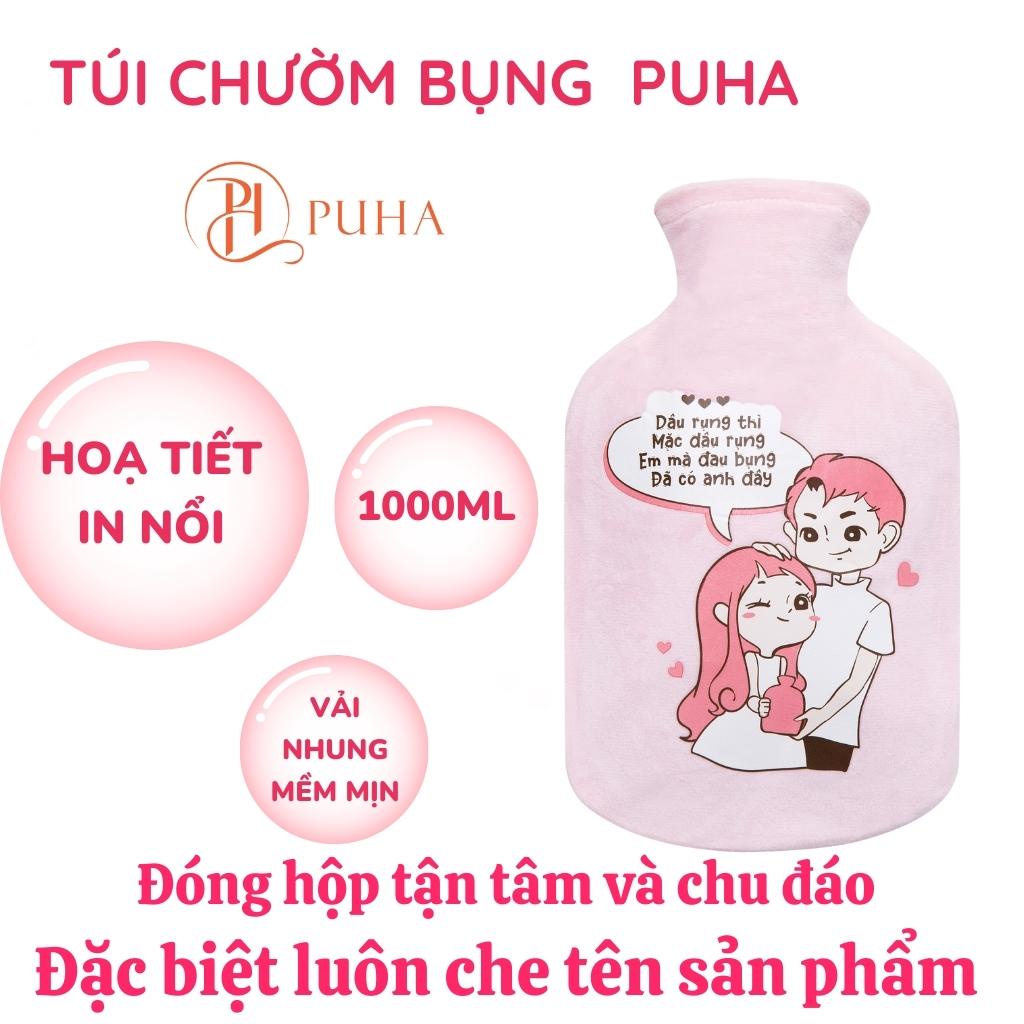 Túi chườm bụng kinh PUHA, trườm nóng sưởi ấm giảm đau, quà tặng bạn gái ngày sinh nhật, noel, ngày dâu ý nghĩa