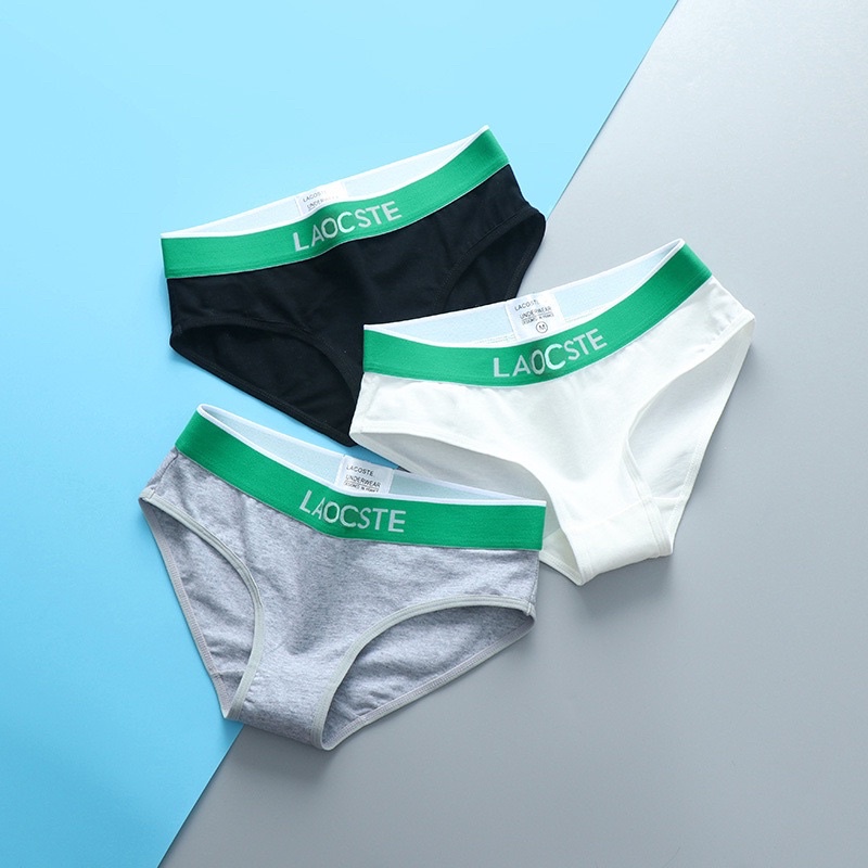 Quần chip cotton nữ LAOSTE & tôm boy dáng thể thao co giãn, thấm hút, đáy có lót kháng khuẩn