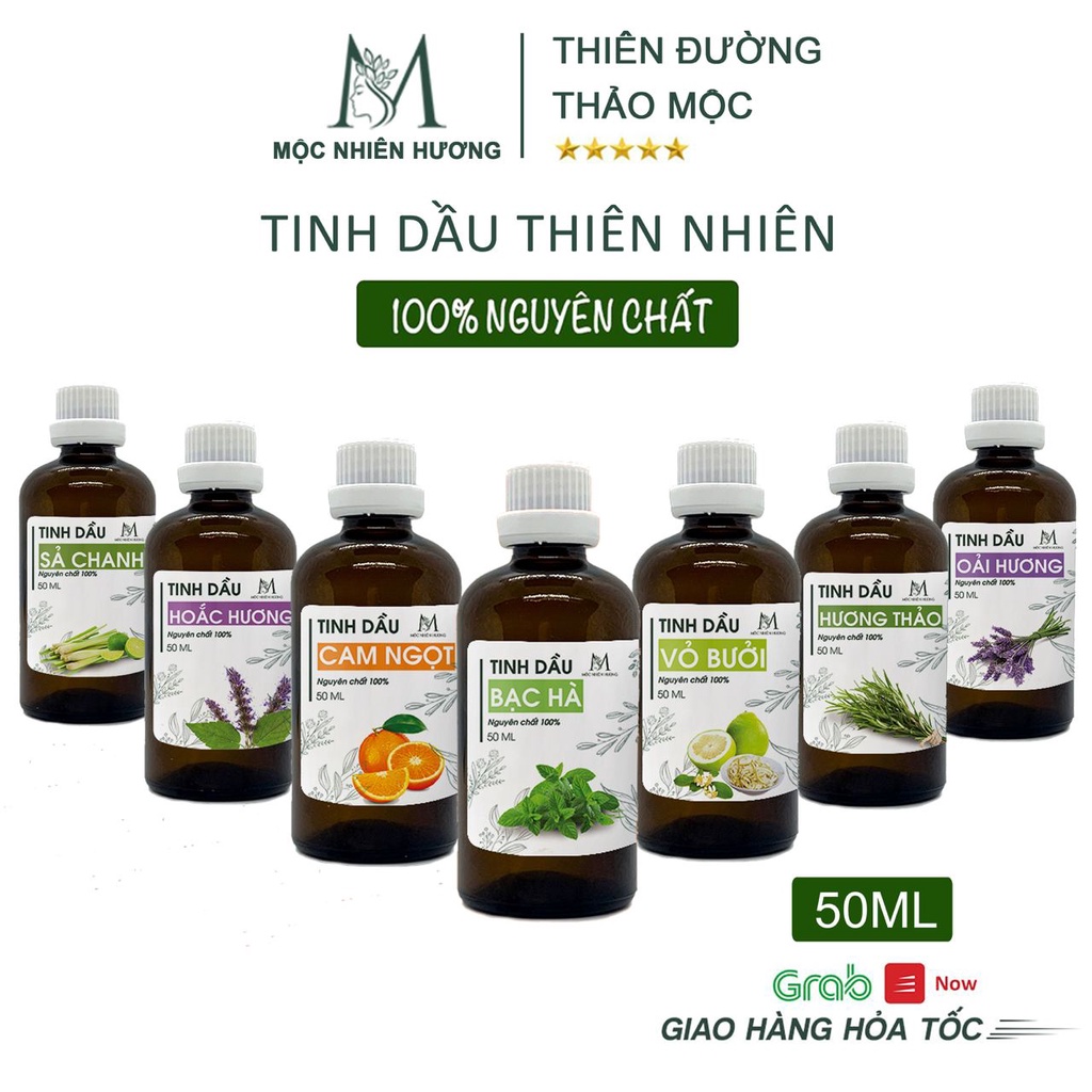 Tinh dầu xông phòng, tinh dầu đuổi muỗi, tinh dầu thơm phòng nguyên chất 100% Mộc Nhiên Hương lọ 50ml tự chọn mùi hương