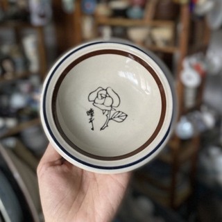Đĩa nhỏ sâu lòng viền vintage - gốm sứ nhật bản