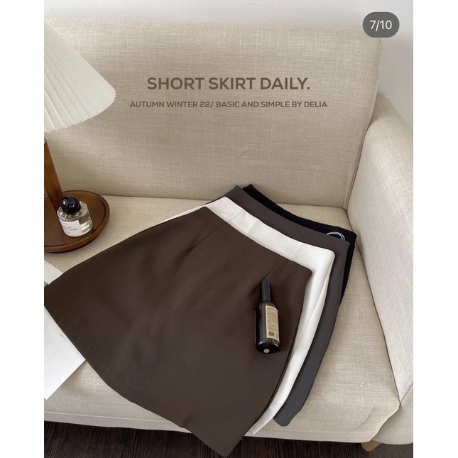 2302 CHÂN VÁY CHỮ A NGẮN TRƠN