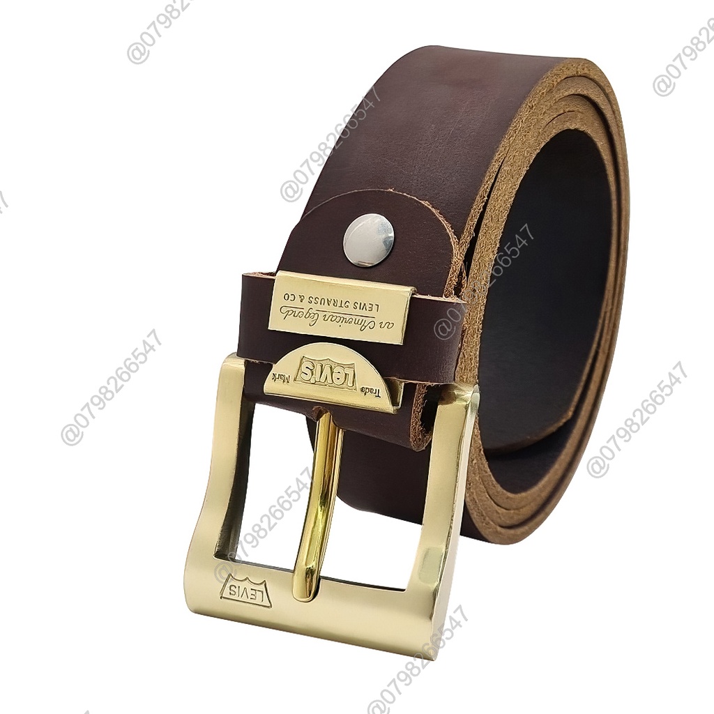 Dây nịt da bò sáp DHM-039 | Đầu khoá kim kiểu vuông đúc đồng nguyên khối | Bảo hành 12 tháng