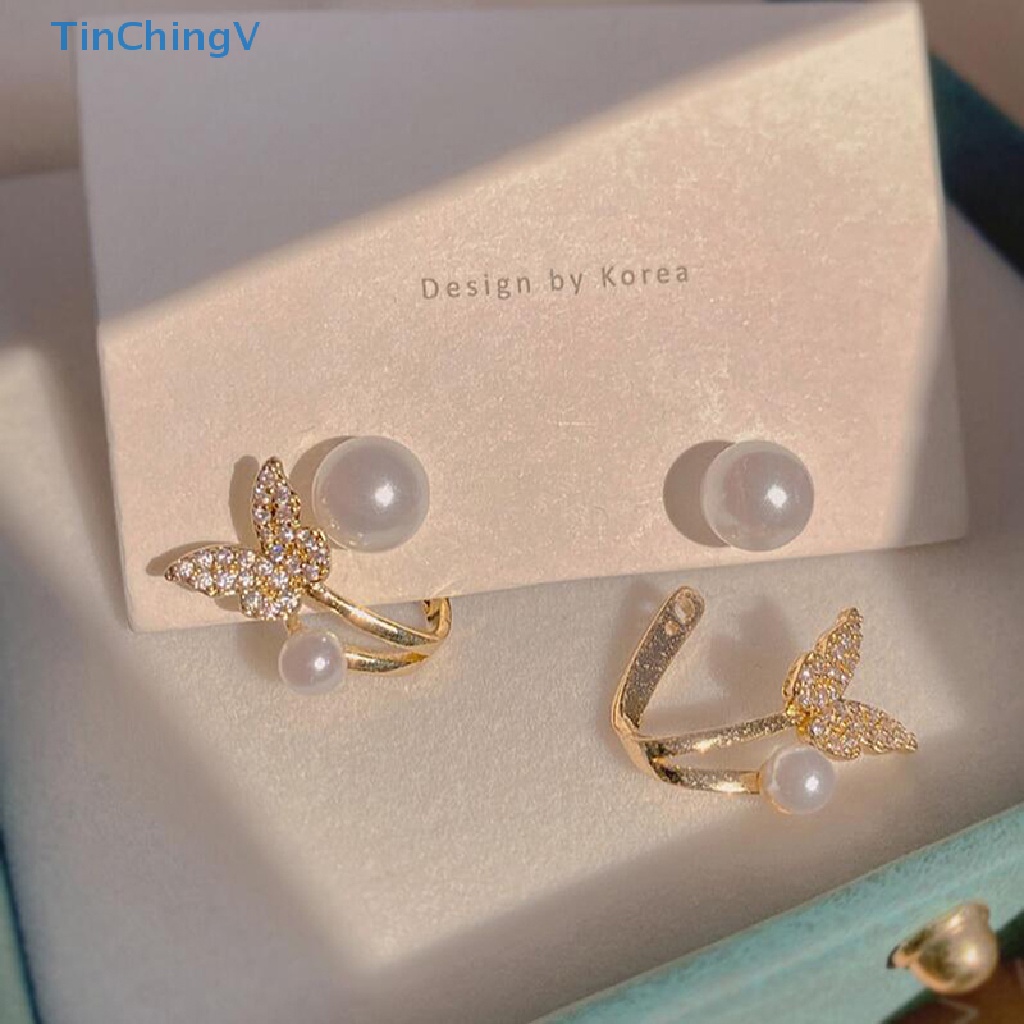 [TinChingV] Bông Tai Kiểu Treo Hình Bướm Đính Ngọc Trai Sang Trọng Và Cao Cấp [Mới]