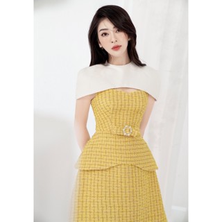 LAVIEM - Set dạ tweed phối cổ trắng Suzy