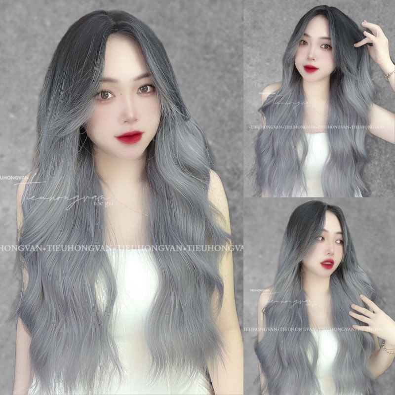 TÓC NGUYÊN ĐẦU 2 MÁI SÓNG XÙ - OMBRE XÁM KHÓI