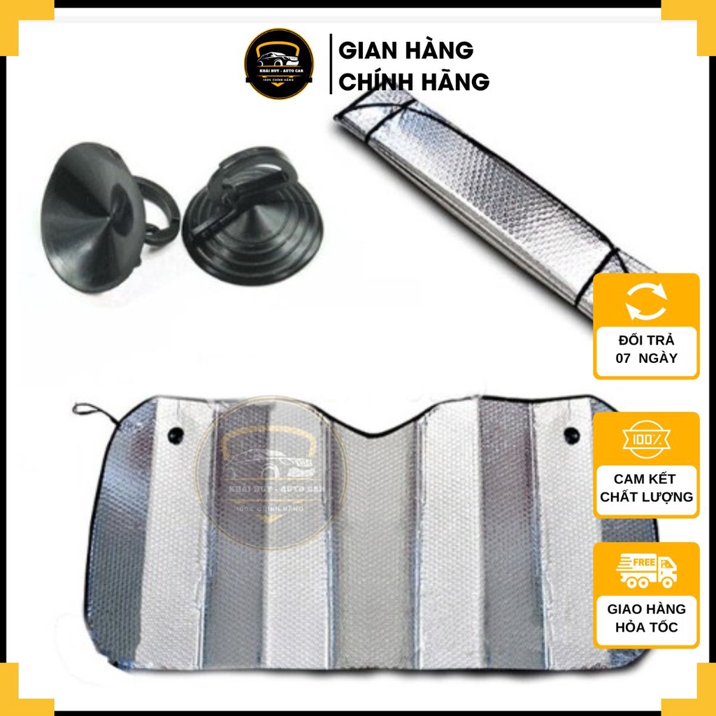 Tấm xốp che nắng kính lái bên trong ô tô, xe hơi size 70x140cm - Khải Huy Scar