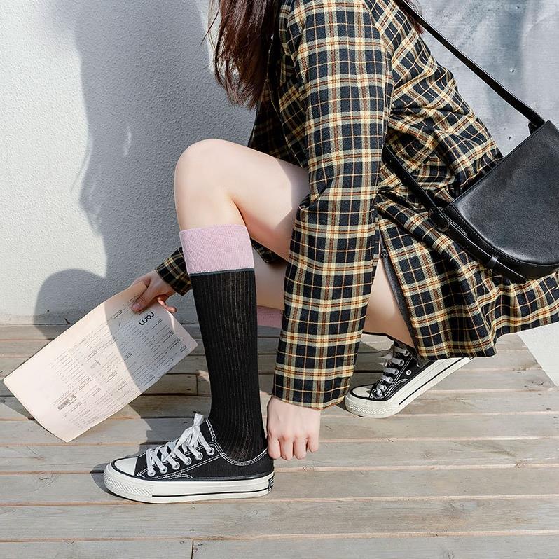 Tất Đùi MILASO Vớ Nữ Cao Cổ Viền Kẻ Kiểu Dáng Hàn Quốc FAS-001433