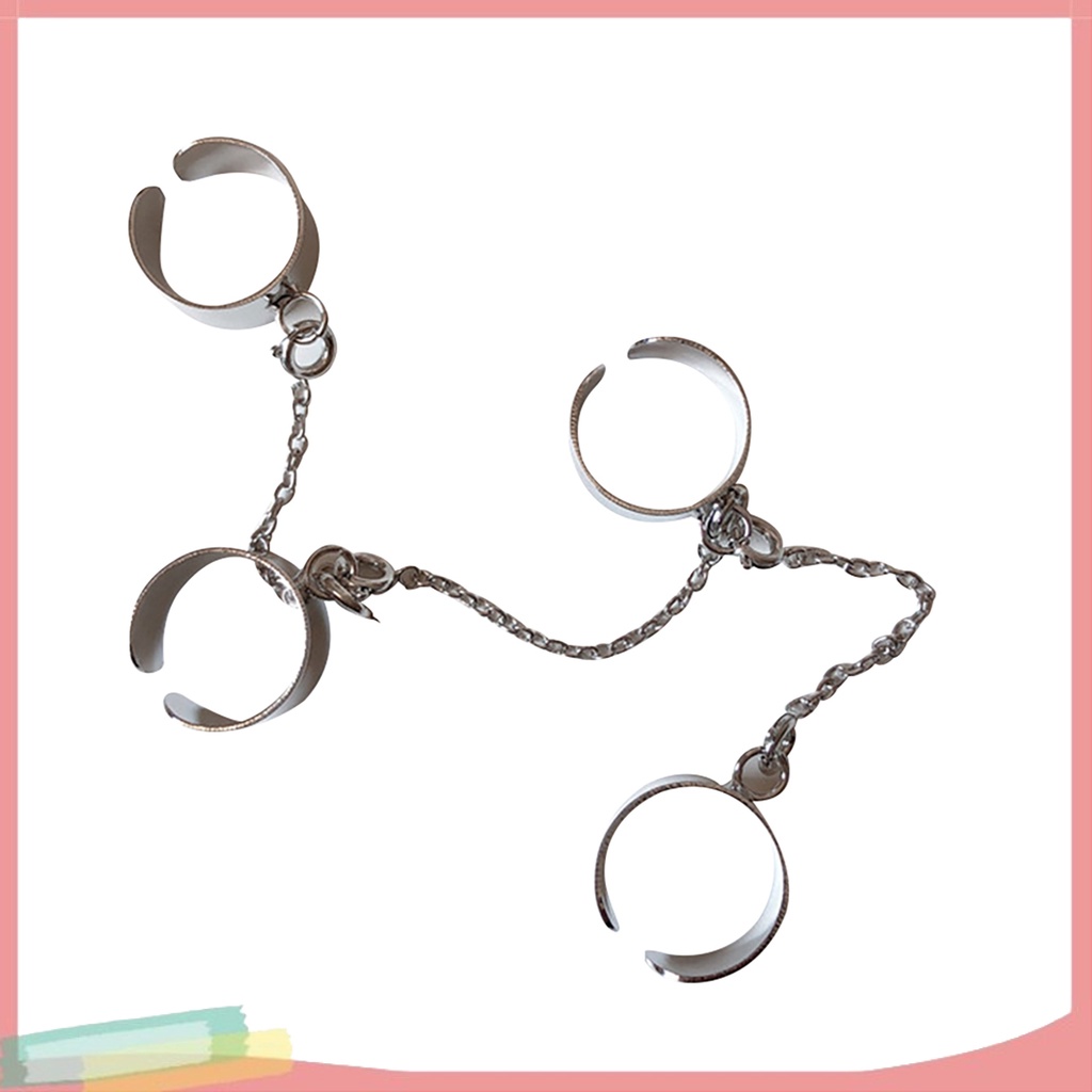 Nhẫn hợp kim mạ vàng / bạc trang trí dây xích độc đáo cho nữ