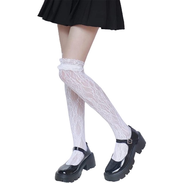 Tất Lưới Cổ Trung Phối Ren Phong Cách Lolita JP5