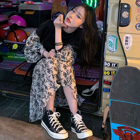 Đầm Voan Dài Tay Dáng Rộng Thời Trang Mùa Hè Dành Cho Nữ