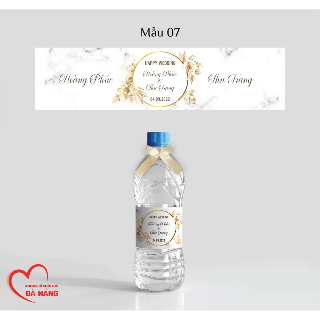 Tem nhãn dán nước suối trang trí - Cưới hỏi & Sự kiện - KT: 21cm x 5cm