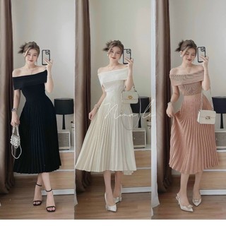 Sét đầm thun gân trễ vai cực sành điệu MyMy store
