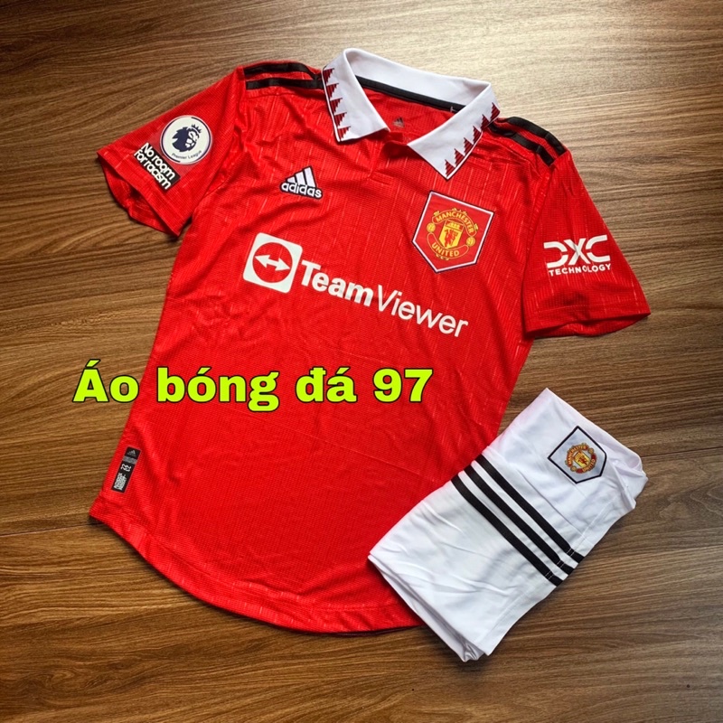 Sét Quần Áo Bóng Đá CLB Manchester United, Áo Đá Banh Mu 2022/2023 - Chuẩn Mẫu Thi Đấu - Vải Polyester Gai Thái