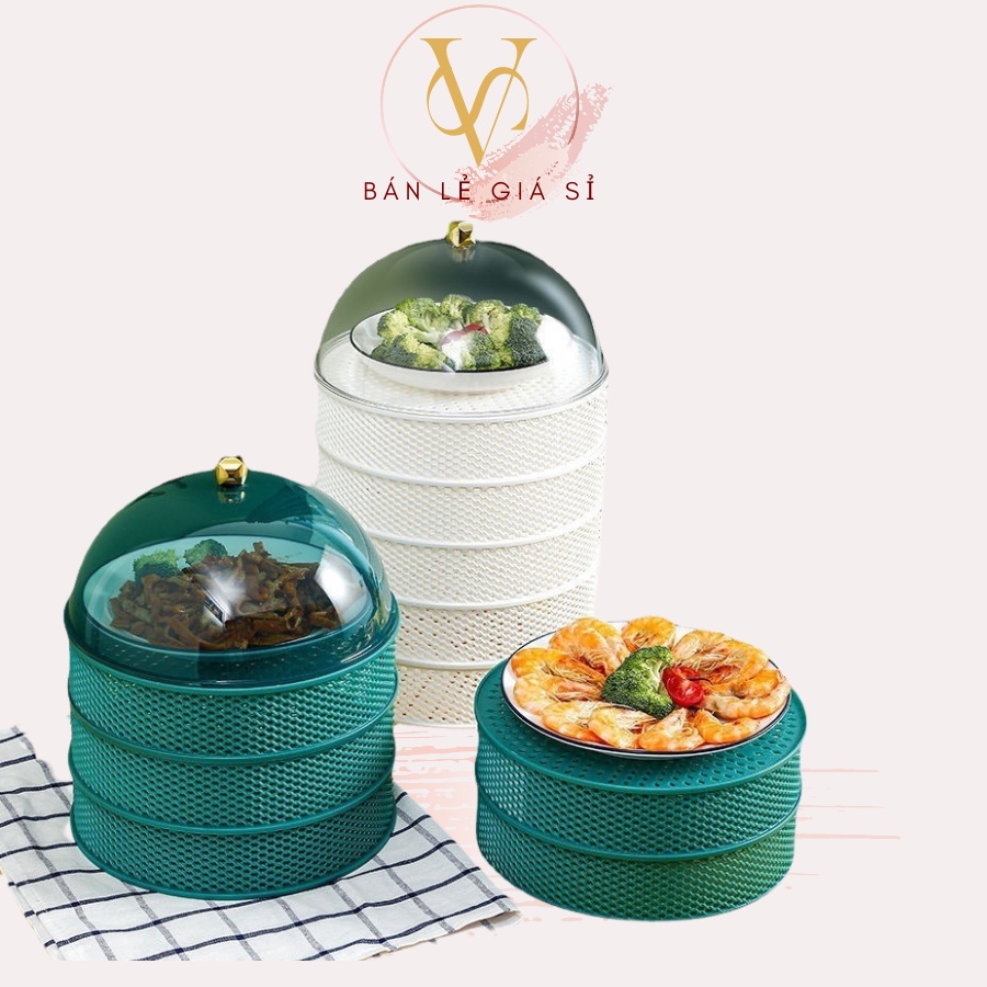 Lồng Bàn 5 Tầng KAMI Đậy Thức Ăn Thông Minh Đa Năng Giữ Nhiệt Chống Ruồi Muỗi Cao Cấp Kiểu Mới